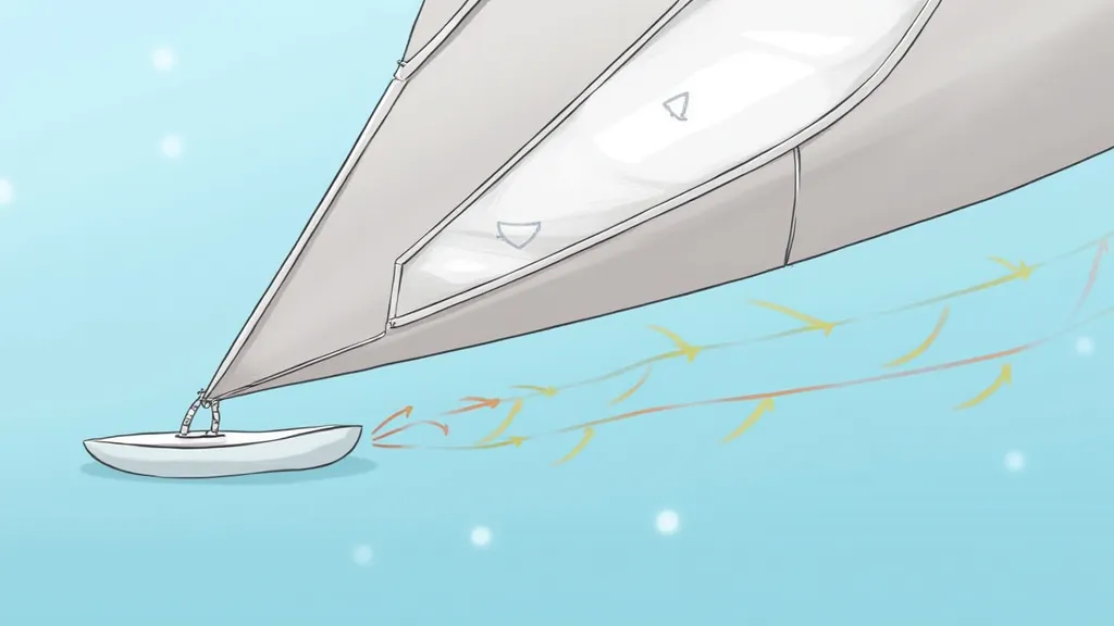 Illustration of subtle airfoil shape on a kite sail.