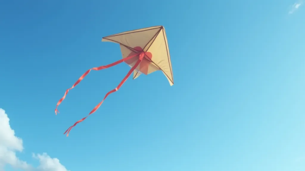 Box kite flying in the sky