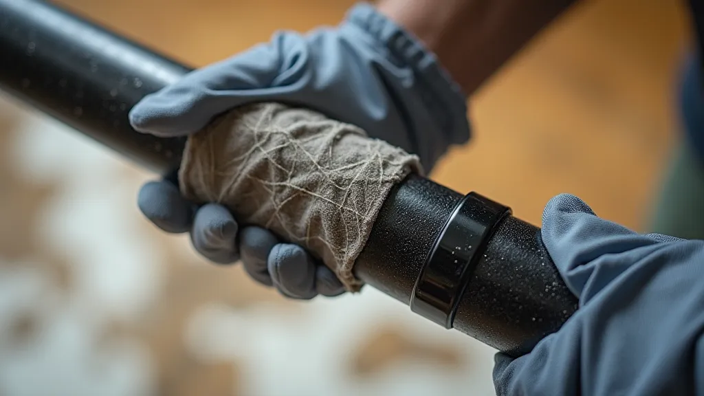 Carbon fiber spar being wrapped in resin.
