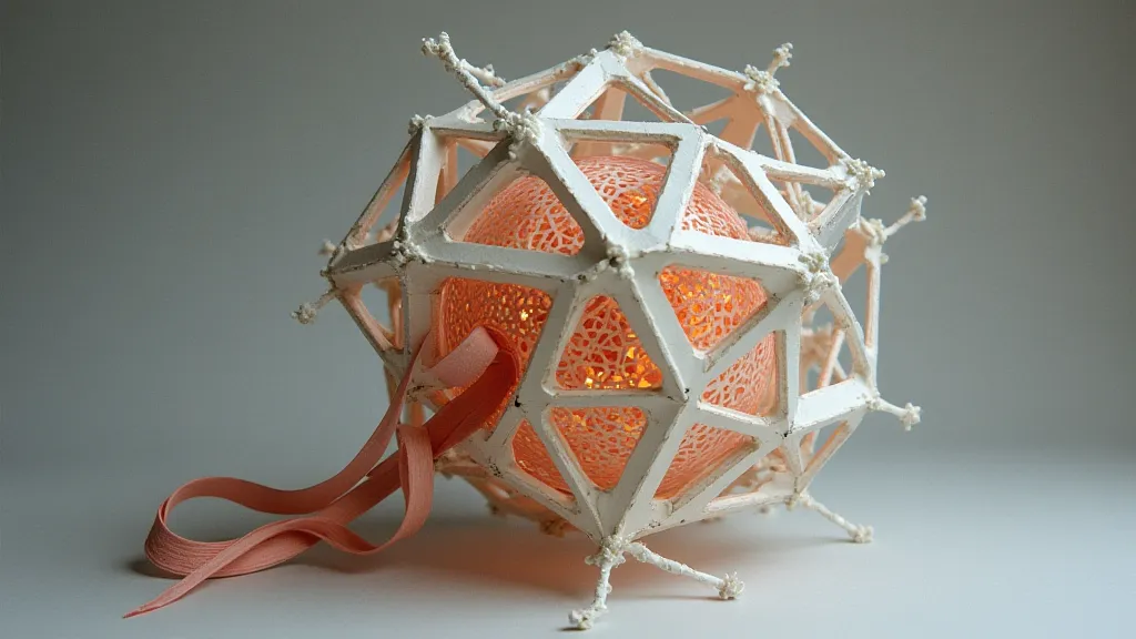 A completed cellular kite, showing intricate details of its construction.
