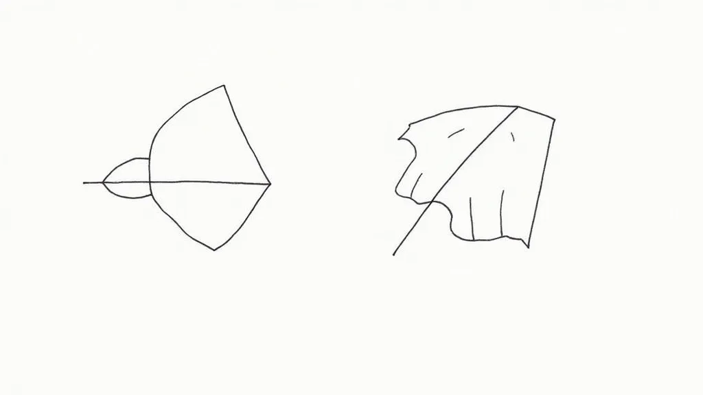 Comparison of traditional flat kite design versus a kite design with curved spars and sail.