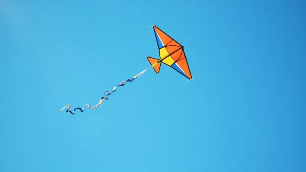 Dual-line kite soaring in the sky