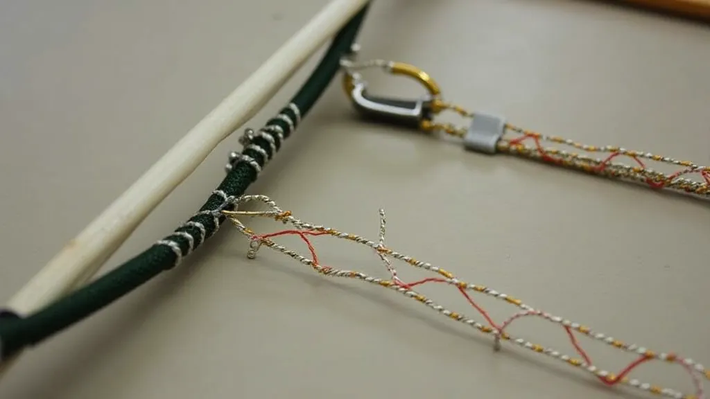 Close-up of a kite bridle system