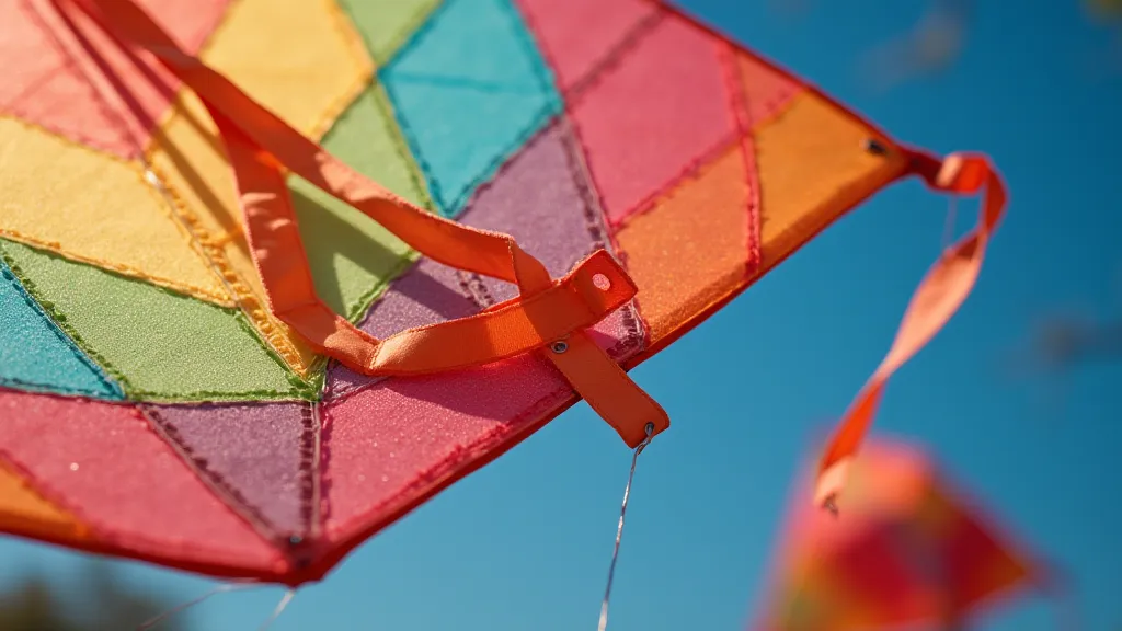 Finished diamond kite ready for flying