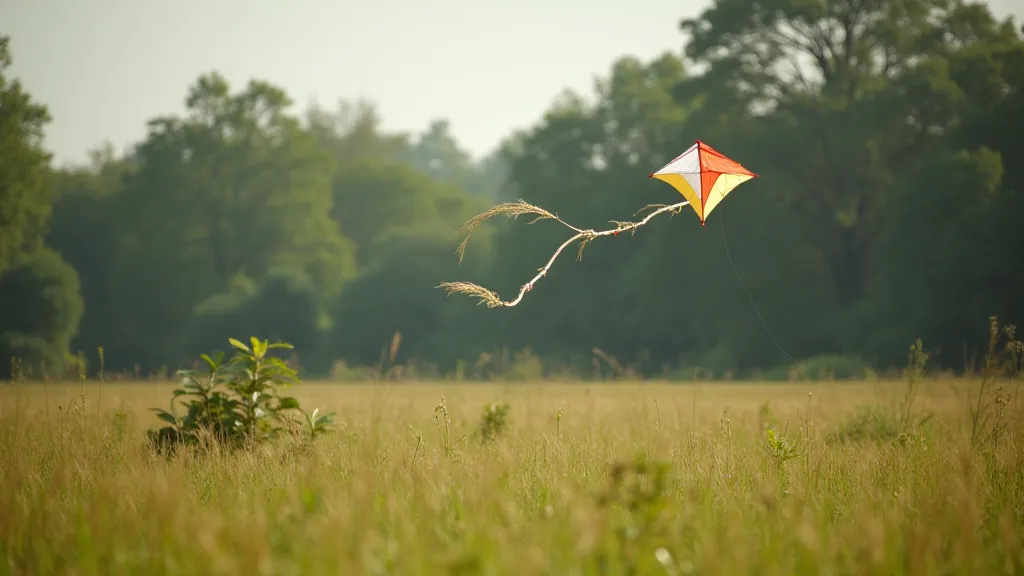 Nylon kite in a gentle breeze