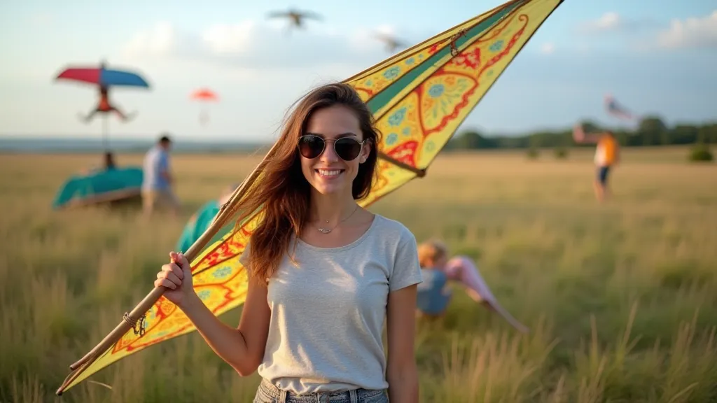 Person with custom kite