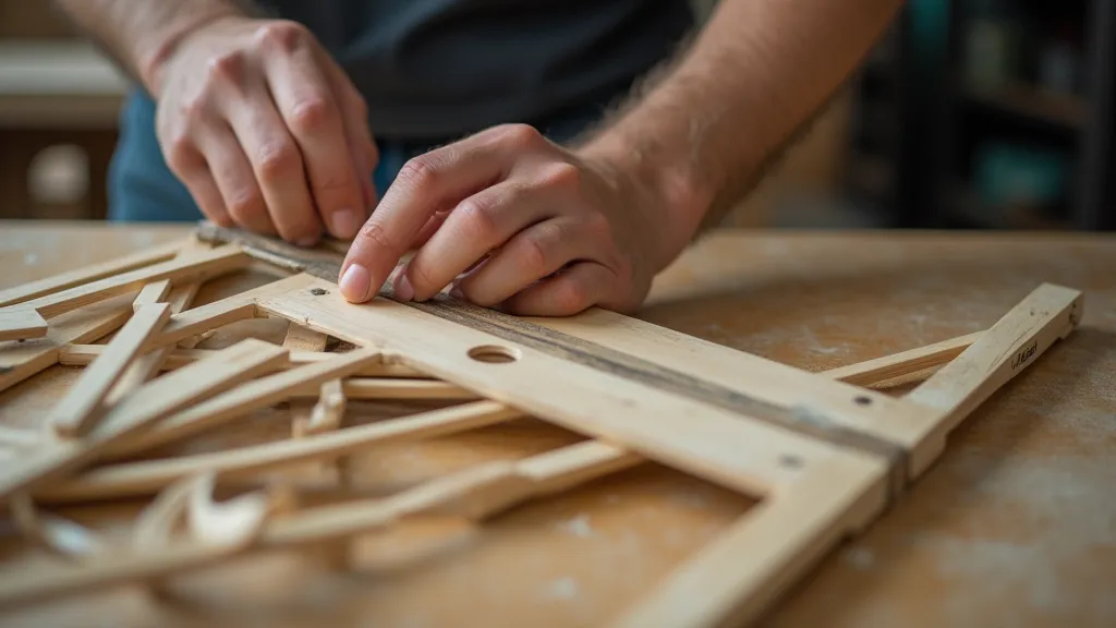 Craftsman building a kite