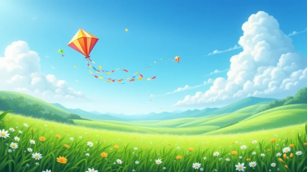 Kite flying in moderate wind