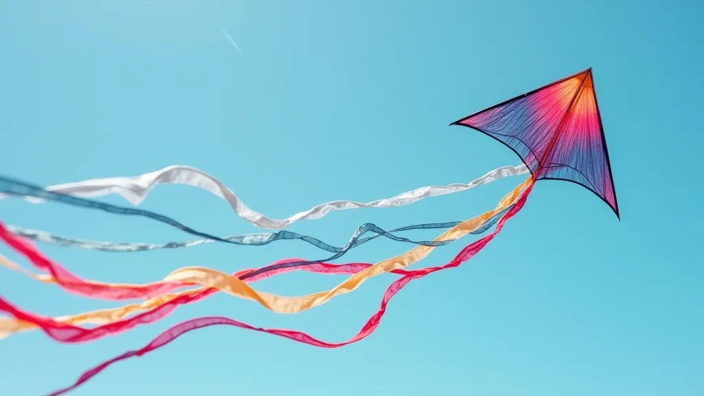 Kite with a colorful ribbon tail